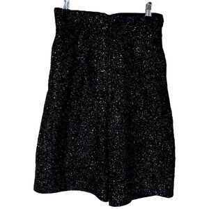 EXPRESS Sequin Shorts Size 00 Womens Black Sequin High Waisted Bermuda